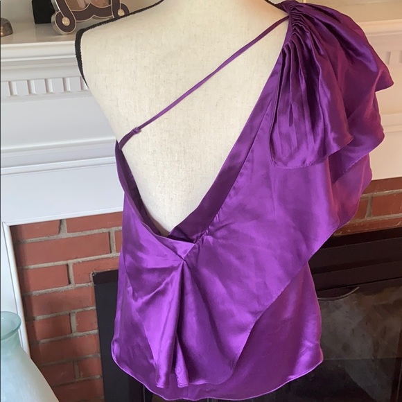 BCBG | NWOT Silk Ruffle Top - Picture 4 of 7